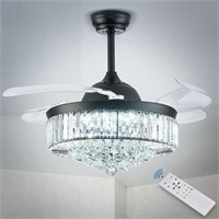 New ($229) 42 Black Chandelier Ceiling Fan