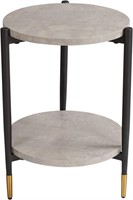 New $70 Round End Table-Mental 2Tier Side Table