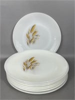 Eight Fire King Anchor Hocking Wheat Plates