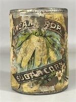 Vintage Cream Crop Sugar Corn Paper Label Can