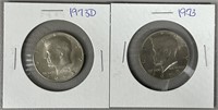 1973 & 1973D Kennedy Half Dollar Coins
