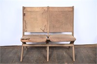 Vintage Wooden Double Folding Chairs
