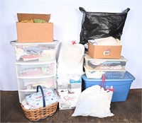 Vintage Linens, Storage Totes & All Contents