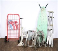 Ironing Board, Folding Shopping Carts, Crutches