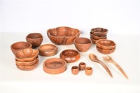 Teak Wood Bowls, Serving Utensils, Napkin Rings