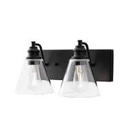 Manor 15.3 in. 2-Light Matte Black Indoor Lights