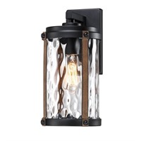 1-Light Matte Black Outdoor Wall Lantern Sconce