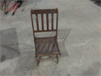 Antique wood folding chair