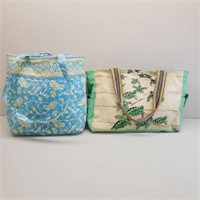 2 Designer Cloth Tote Beach Diaper Bags