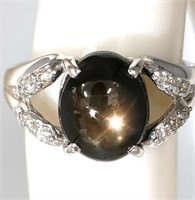 Jewelry Ring Starsapphire 4.9ct White Gold