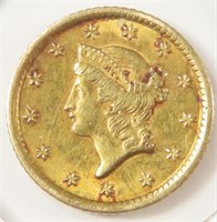 RARE 1853-O LIBERTY HEAD GOLD DOLLAR 0.0483 OZ