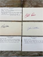 World Series Champions autographed index cards