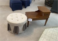 Wood End Table & Cushion Table
