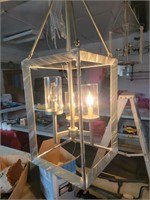 2 Hanging lights - one missing glass globes