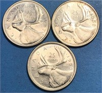 1956-1958  25 Cent Silver