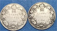 1934 & 1935 Silver Coins Canada