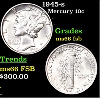 1945-s Mercury Dime 10c Grades GEM+ FSB