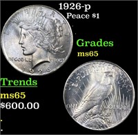 1926-p Peace Dollar $1 Grades GEM Unc