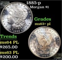 1885-p Morgan Dollar $1 Grades Select Unc+ PL