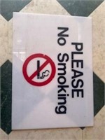 Plastic no smoking sign