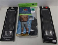 6 Pairs Mens Boxer Briefs (XL) + 2 Sets Suspenders