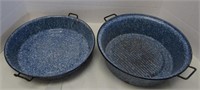 2 Vintage Enamelware Pans
