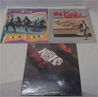 3 Albums by The Kinks in Plastic Sleeves