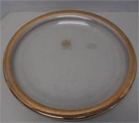 Made in Italy 15" Gold Trimmed Platter w/ Stand