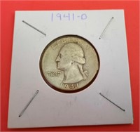 1941-D Washington 25 Cent Coin