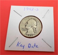 1942-S Washington 25 Cent Coin