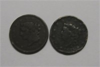 1818 & 1839 US Large Cents
