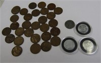 34 Wheat Pennies (4 are steel)