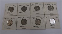 8 Misc Collectible Jefferson Nickels