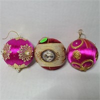 Mid Century Pink Gold Beaded Ornaments & More