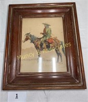 Vintage Frederic Remington "A Trapper", Framed Pri