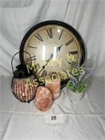 Salt Rock Lamps, Wall Clock, Decor