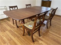 Duncan Phyfe Mahogany Table and Four Chairs