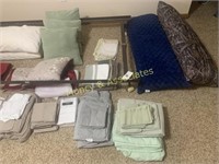 Bed Frame, Pillows and Asst. Bedding