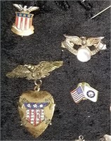 AMERICAN FLAG WW2 SUPPORT BROACHES MILITARIA