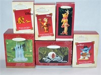 6 Hallmark Disney Ornaments Winnie Cinderella