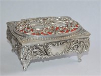 Silver & Red Jewelry Box