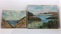 2 Water Landscape Paintings Unsigned
