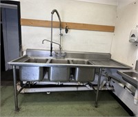 3 Compartment Stainless Steel Sink