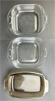 3 Glass Baking Dishes- Incl. Anchor-Hocking