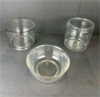 1 Glass Mixing Bowl & 2 Display Jars