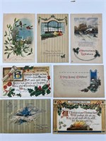 100+ year old Christmas postcards 1 cent stamps