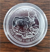 2013 One Ounce Silver Antelope 5 Dollar Coin