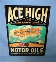 Ace High Motor Oils retro style advertising sign
