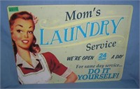Mom's Laundry Service retro style advertising sign