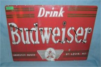 Drink Budweiser retro style advertising sign